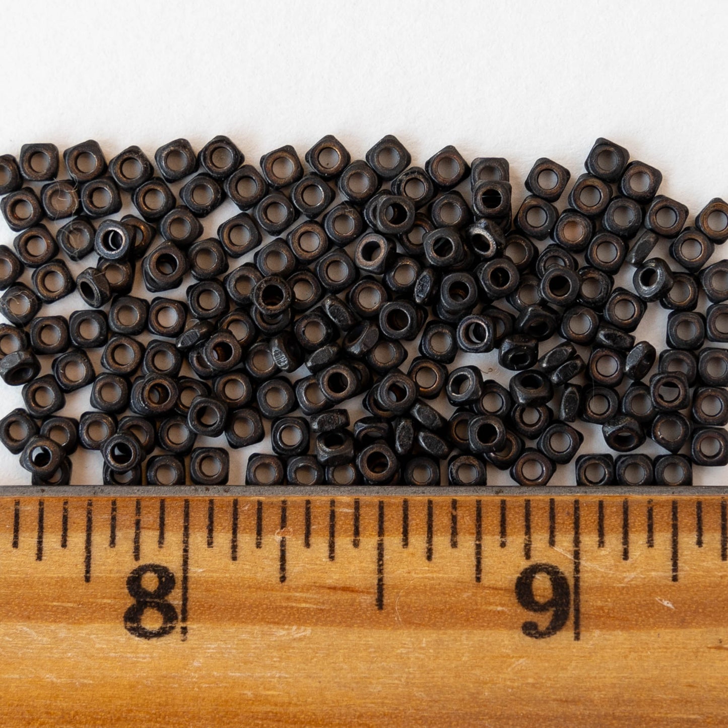 2.5mm Metal Square Disk Beads - Black Brass - 100 Beads