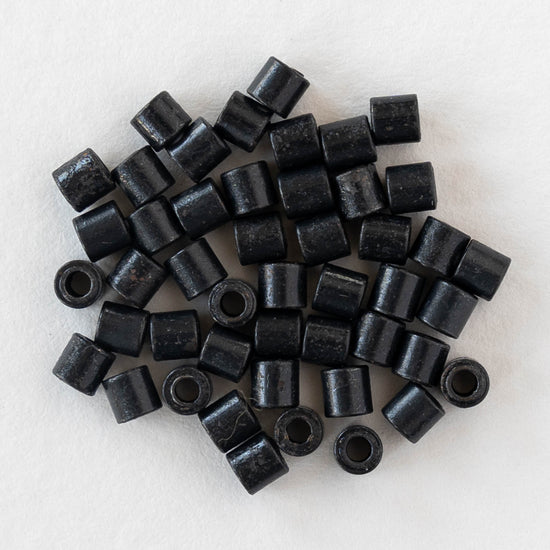 3mm Black Brass Tube Beads - 3mm - 50