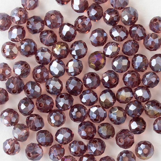 3x4mm Faceted Rondelle Beads - Purple AB - 125 beads