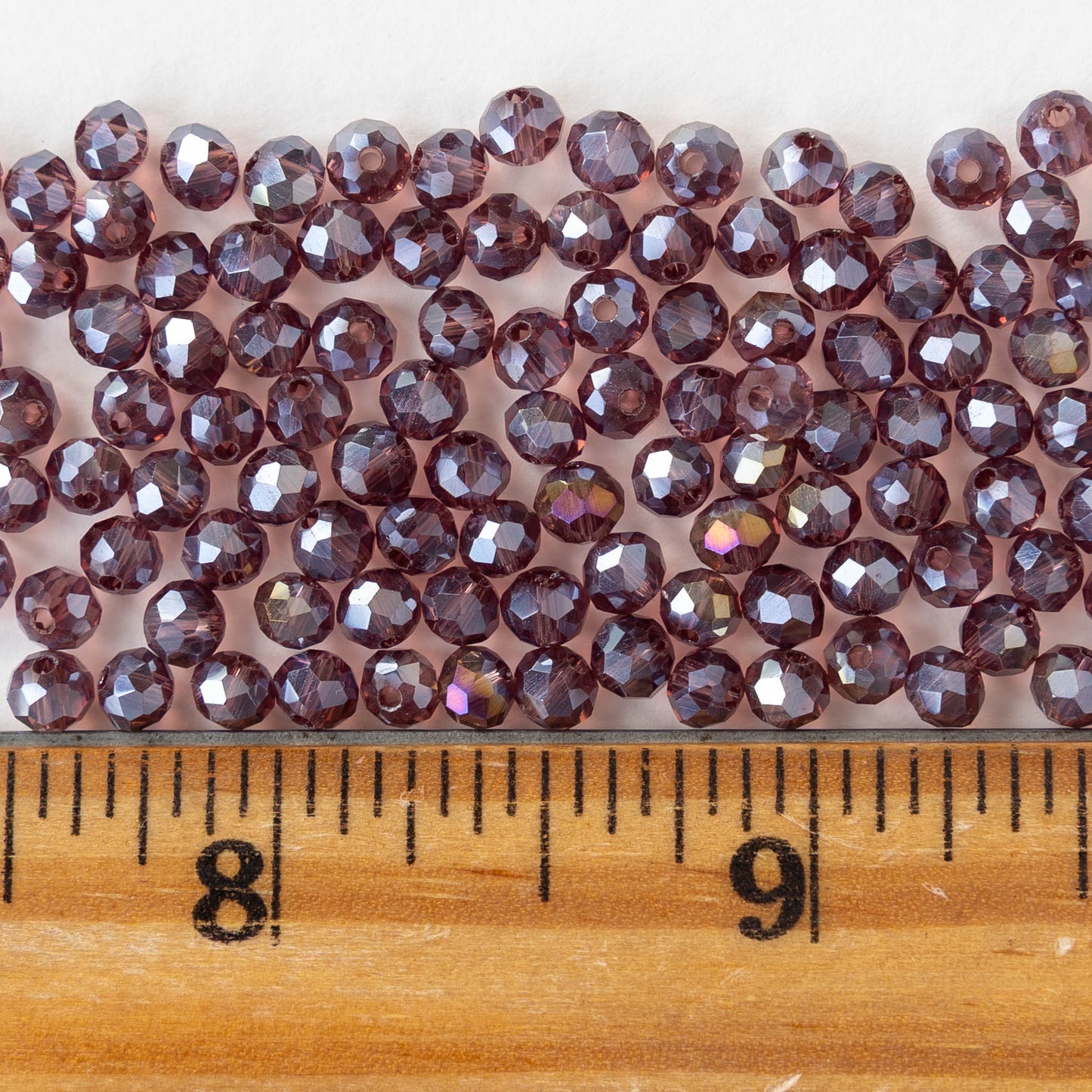 3x4mm Faceted Rondelle Beads - Purple AB - 125 beads