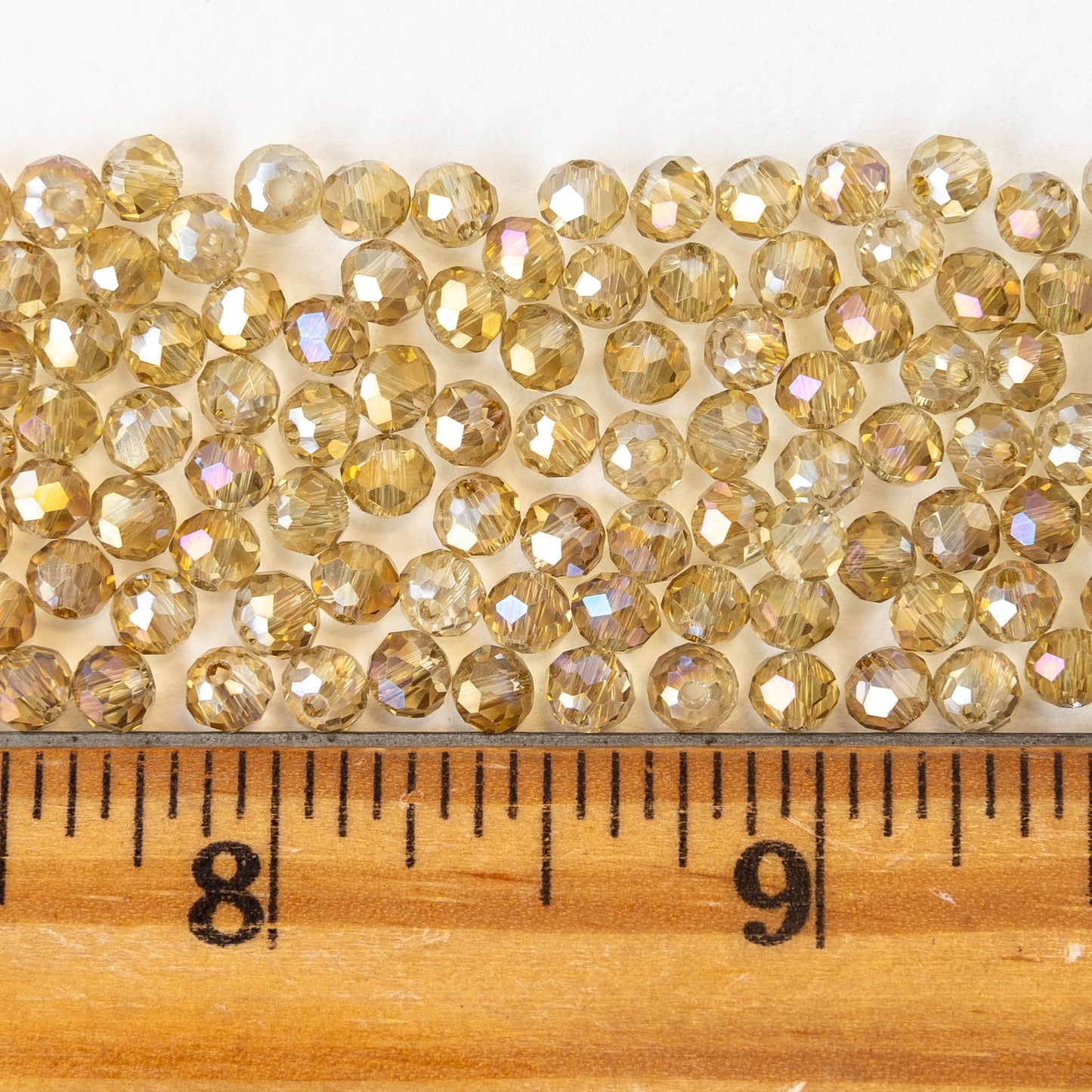 3x4mm Faceted Rondelle Beads - Golden AB  Champagne - 125 beads