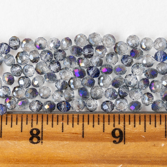 3x4mm Faceted Rondelle Beads - Sparkly Lavender AB - 125 beads