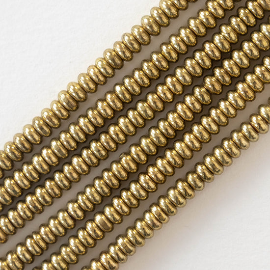 5mm Brass Rondelle Beads - 40