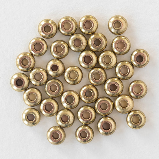 5mm Brass Rondelle Beads - 40