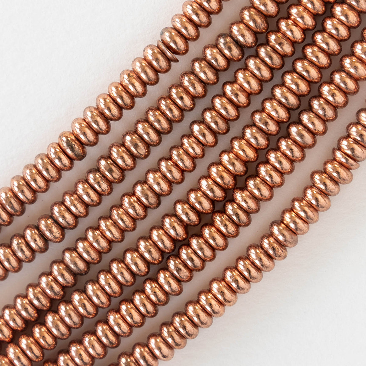5mm Copper Rondelle Beads - 40 – funkyprettybeads