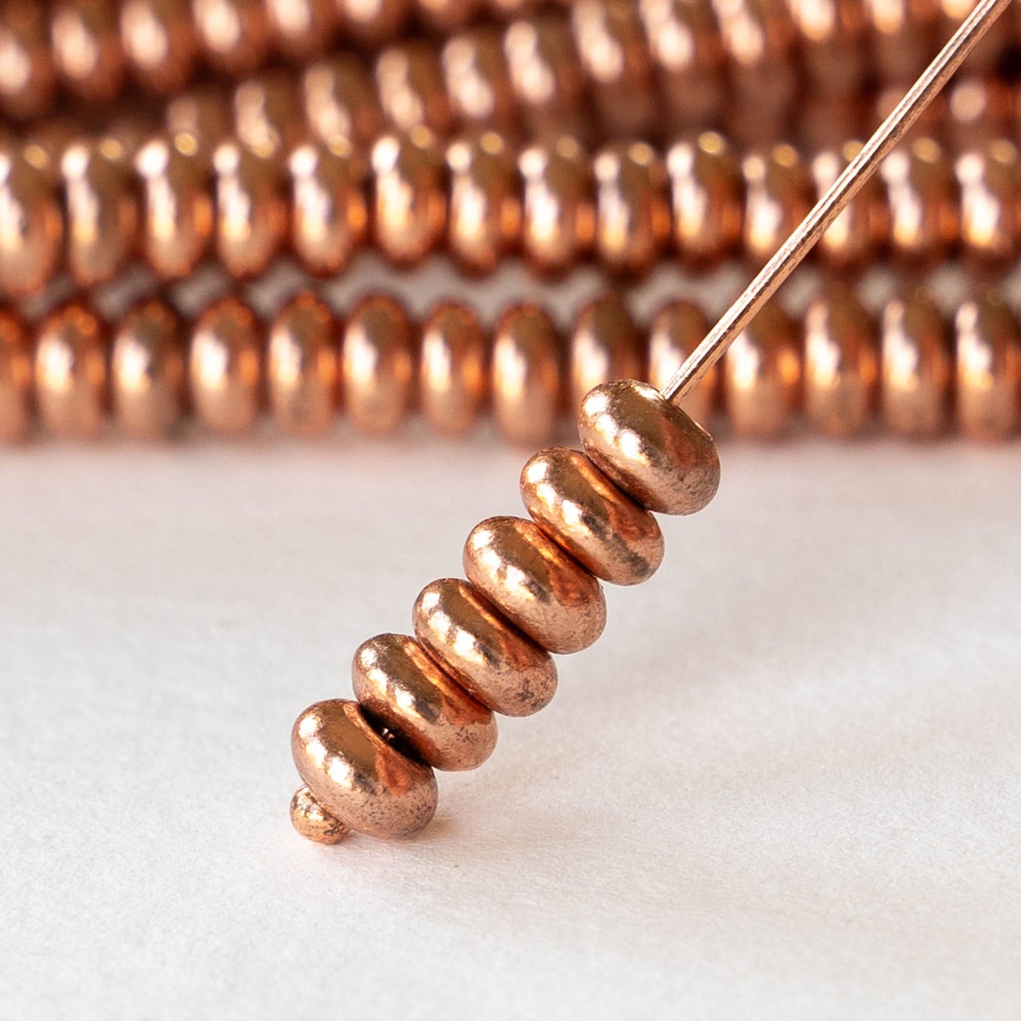 5mm Copper Rondelle Beads - 40