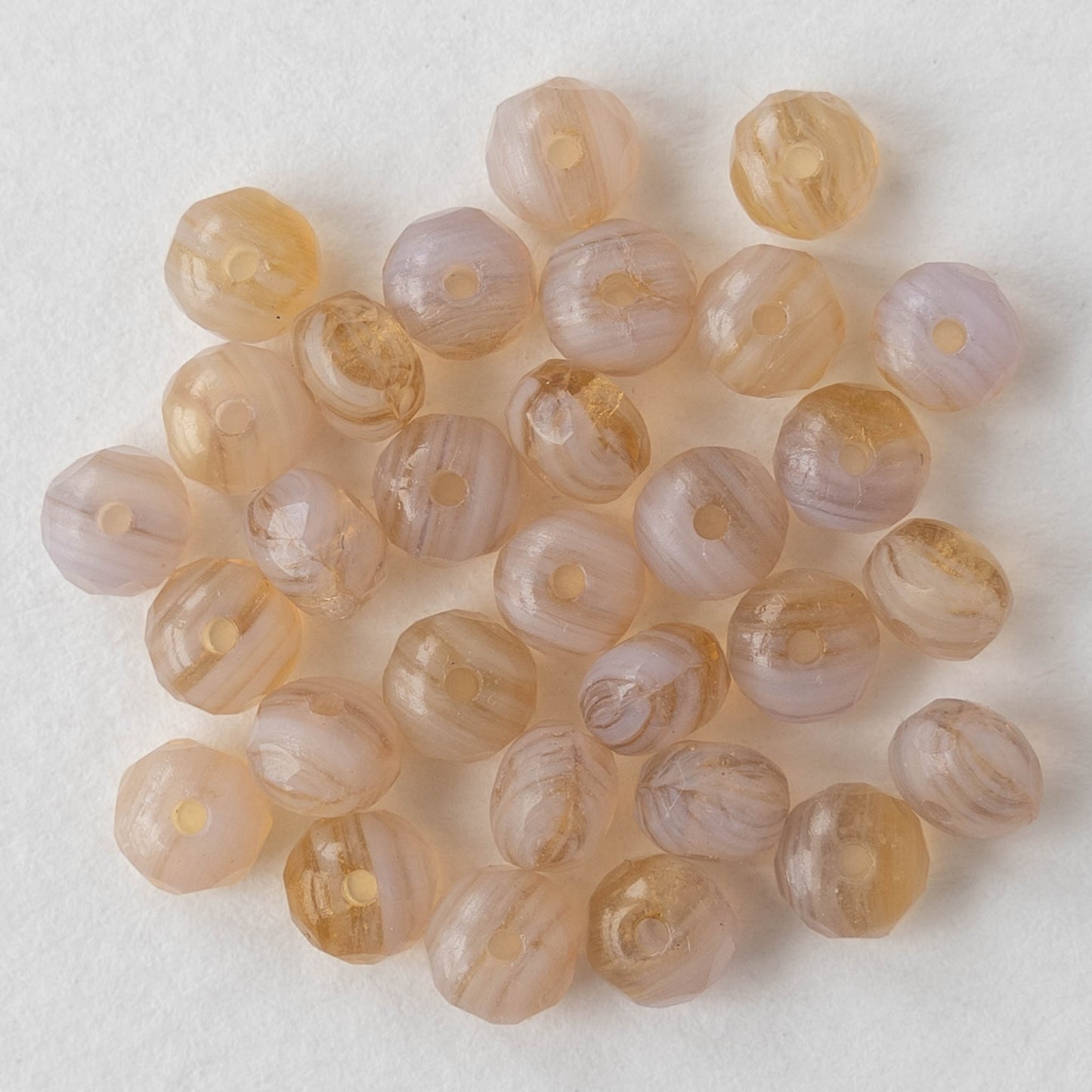 3x5mm Rondelle Beads - Pink Amber Mix - 25 Beads