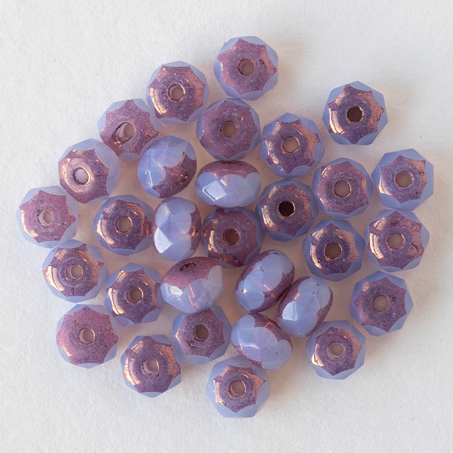 3x5mm Rondelles - Opaline Lavender Bronze - 30 Beads