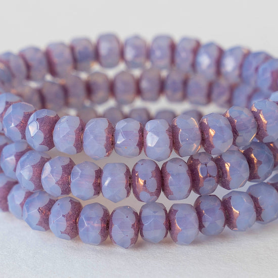 3x5mm Rondelles - Opaline Lavender Bronze - 30 Beads