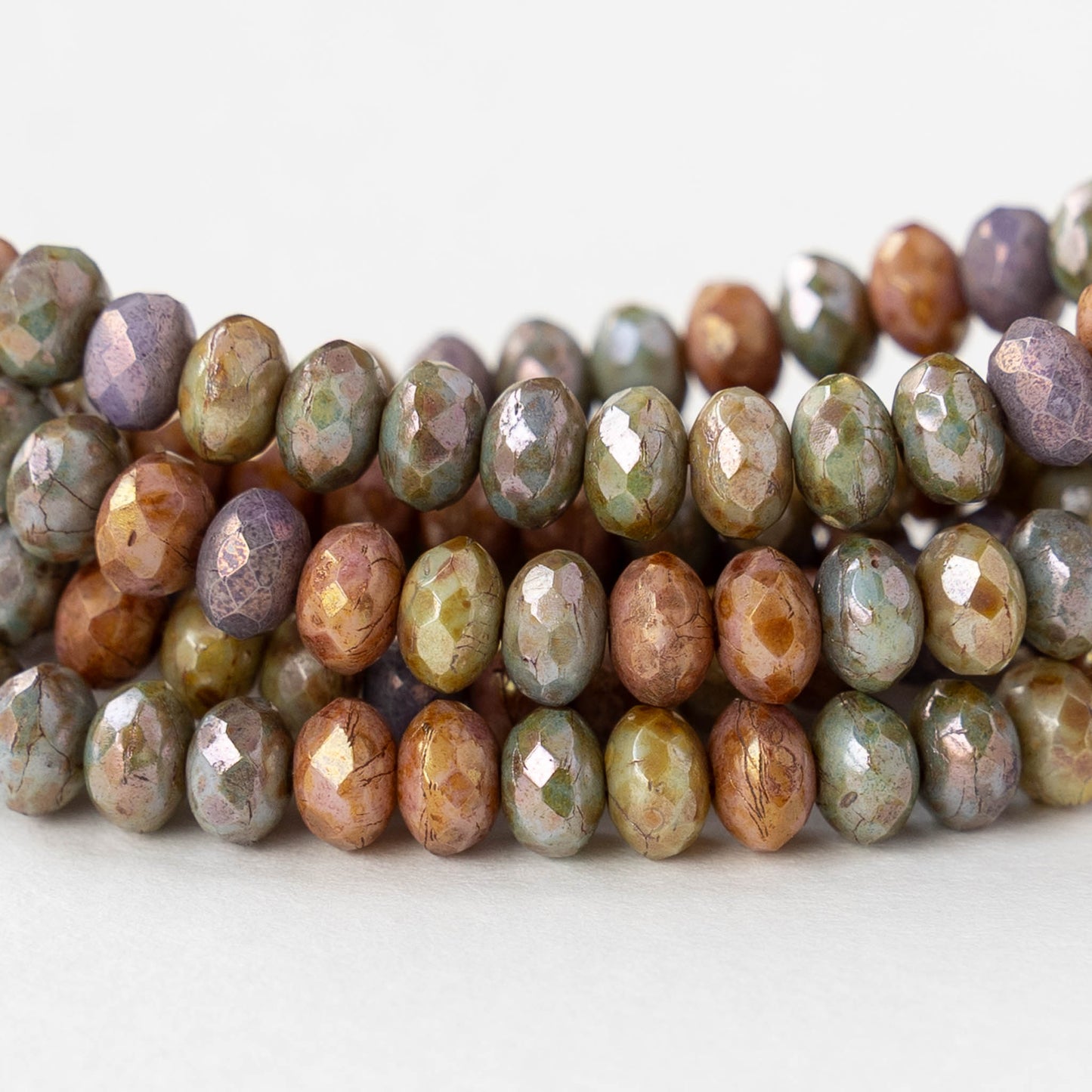 3x5mm Rondelle Beads - Picasso Bead Mix - 30 Beads