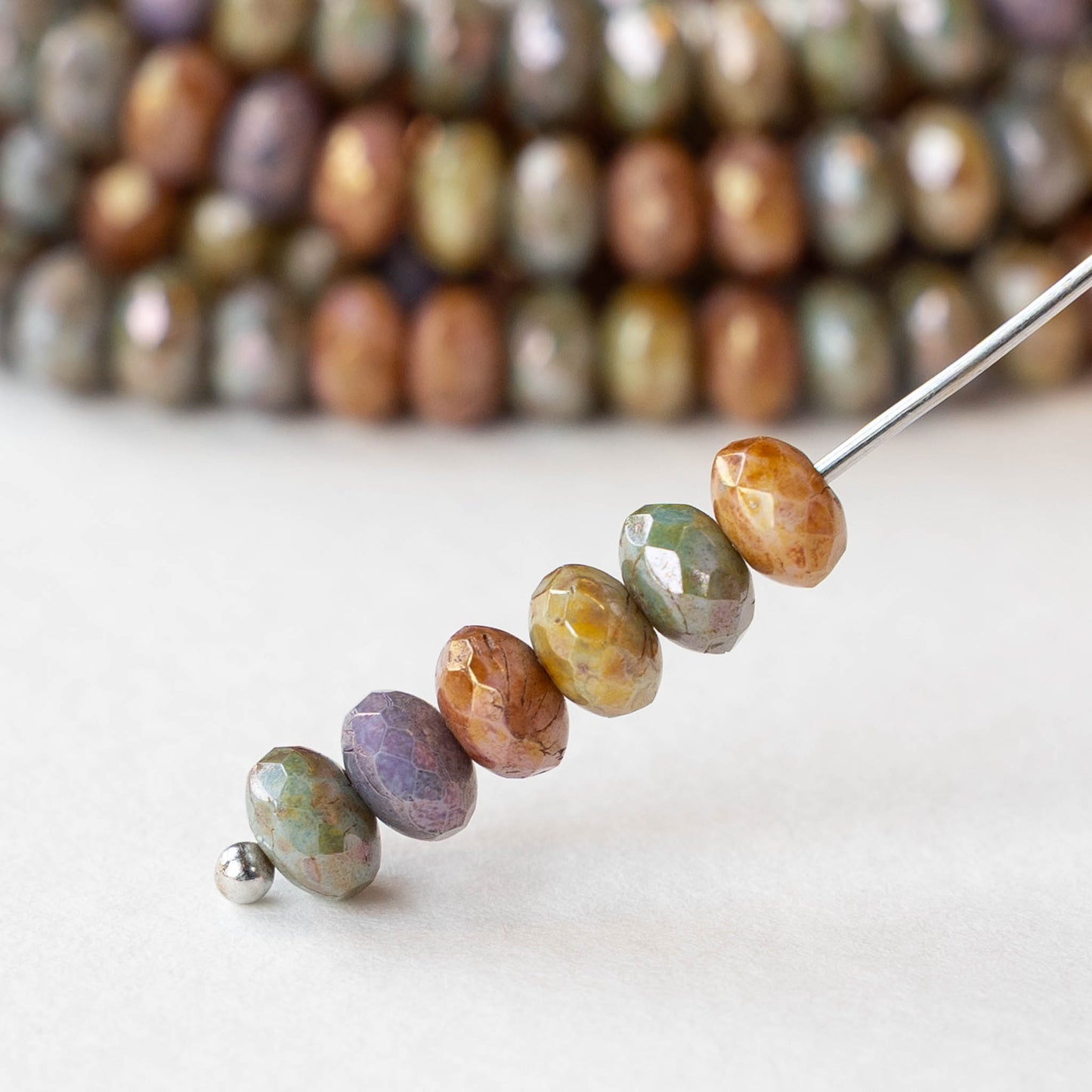 3x5mm Rondelle Beads - Picasso Bead Mix - 30 Beads