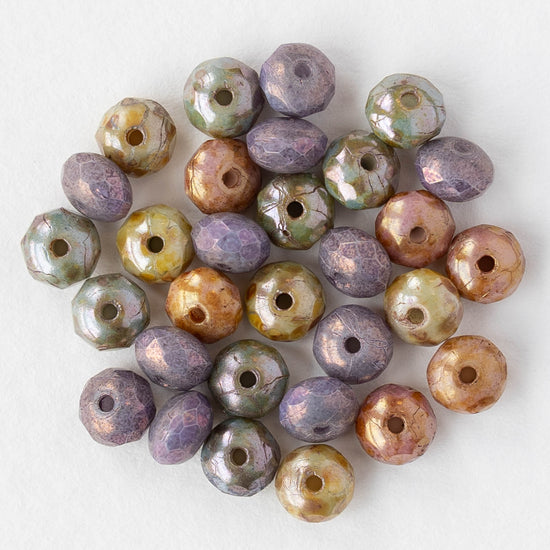 3x5mm Rondelle Beads - Picasso Bead Mix - 30 Beads