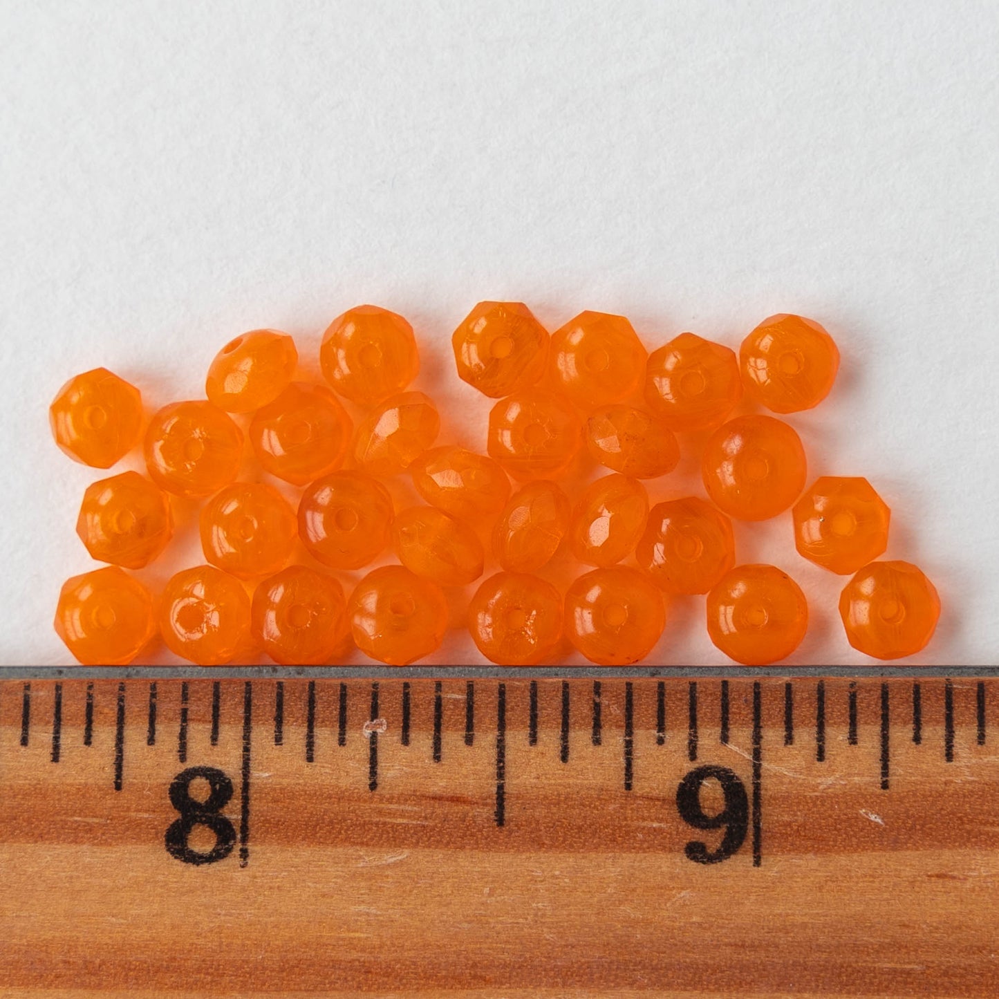3x5mm Rondelle Beads - Orange Opaline - 30 Beads