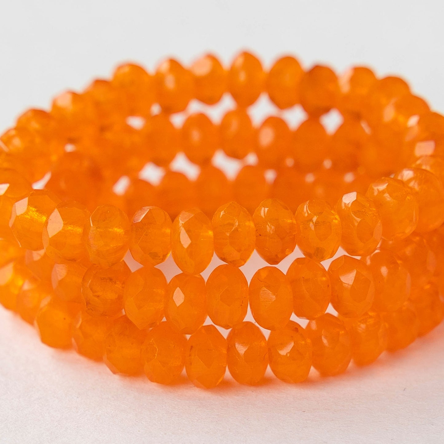 3x5mm Rondelle Beads - Orange Opaline - 30 Beads