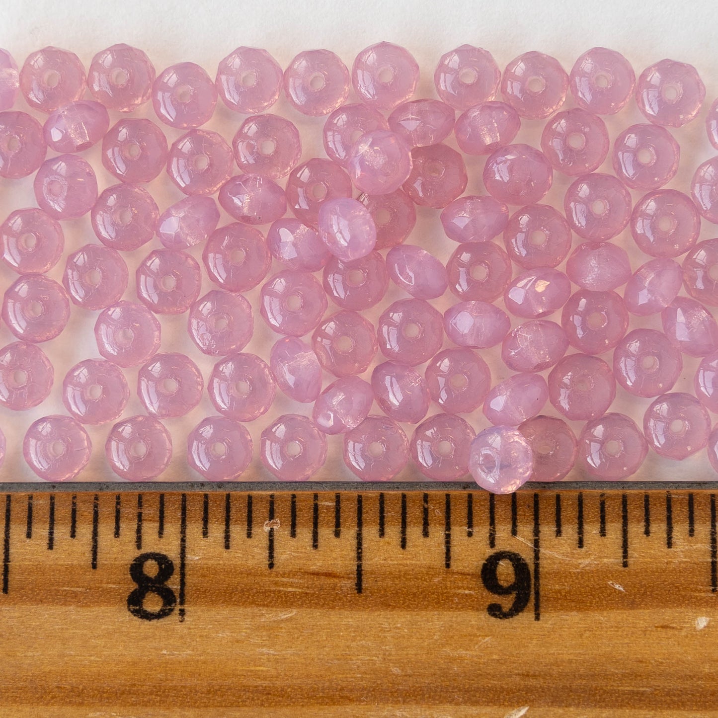 3x5mm Rondelle Beads - Pink Opaline - 30 Beads