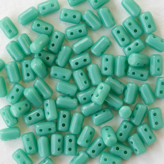 3x5mm Glass Rulla Beads - Opaque Seafoam - 10 grams