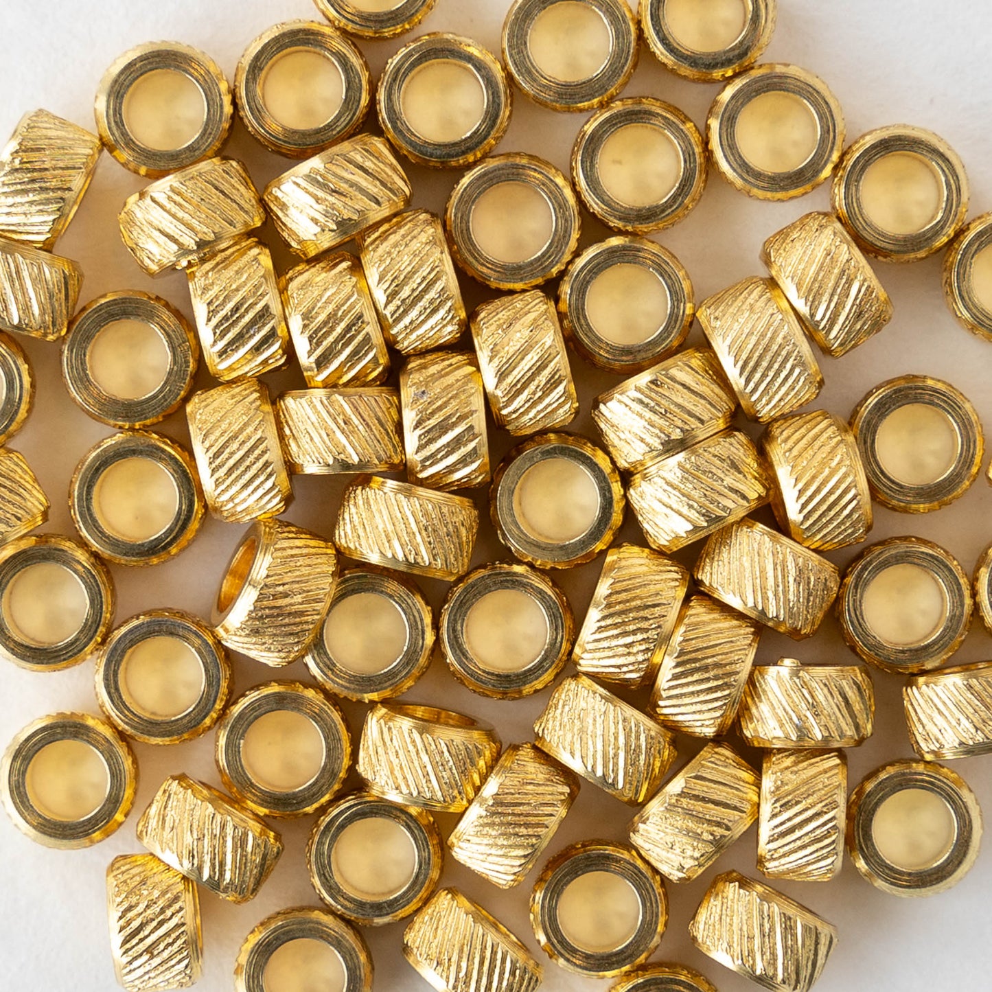 Tube Beads - Gold Plated Brass - 3x5mm - 25