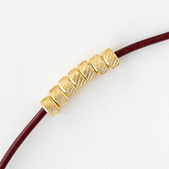 Tube Beads - Gold Plated Brass - 3x5mm - 25