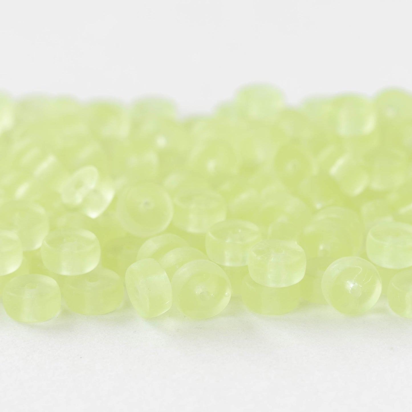 3x6mm Glass Heishi Beads - Matte Jonquil - 50 Beads