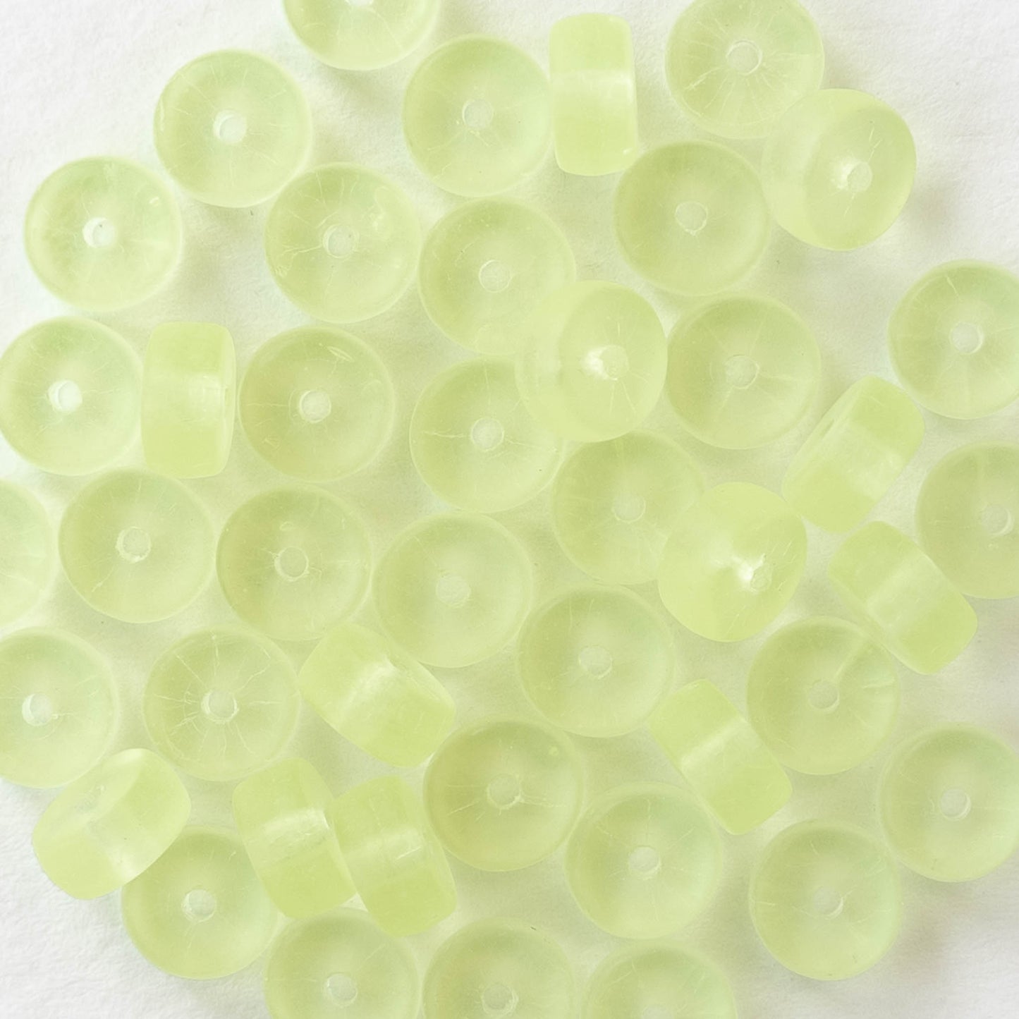 3x6mm Glass Heishi Beads - Matte Jonquil - 50 Beads