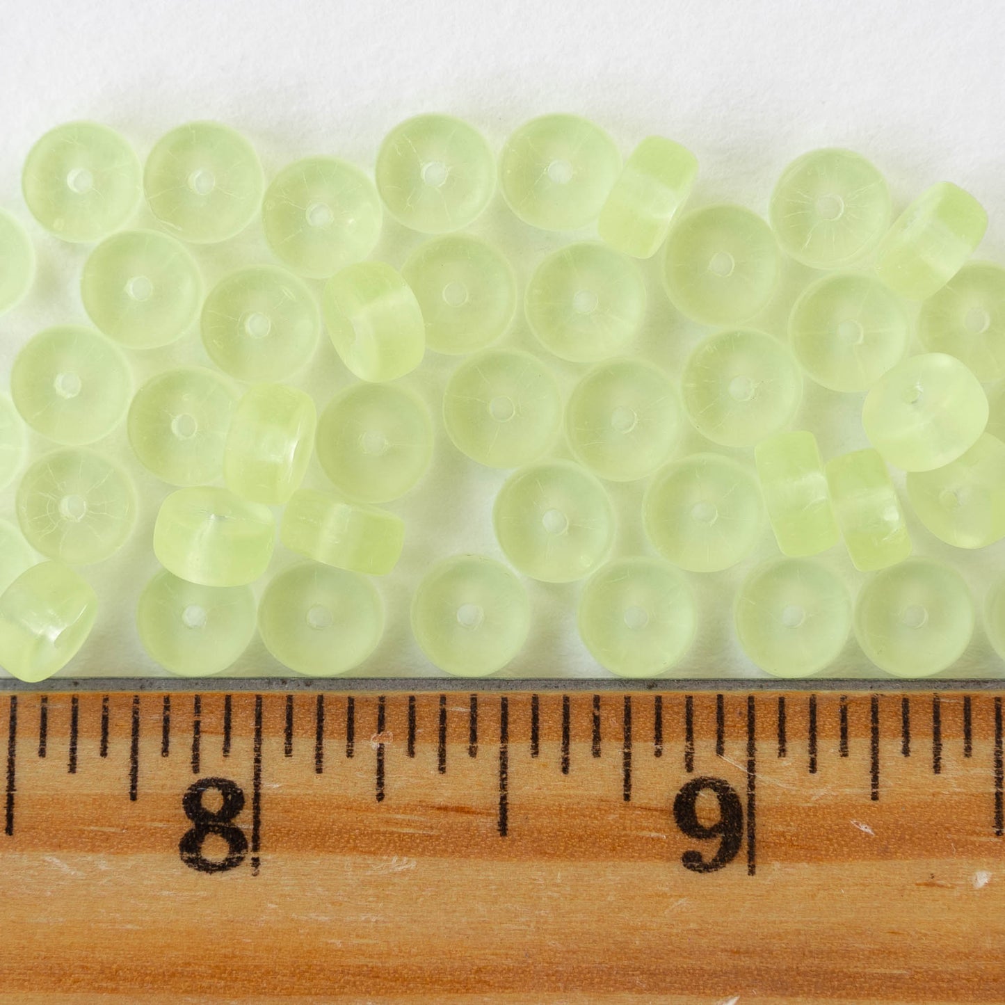 3x6mm Glass Heishi Beads - Matte Jonquil - 50 Beads