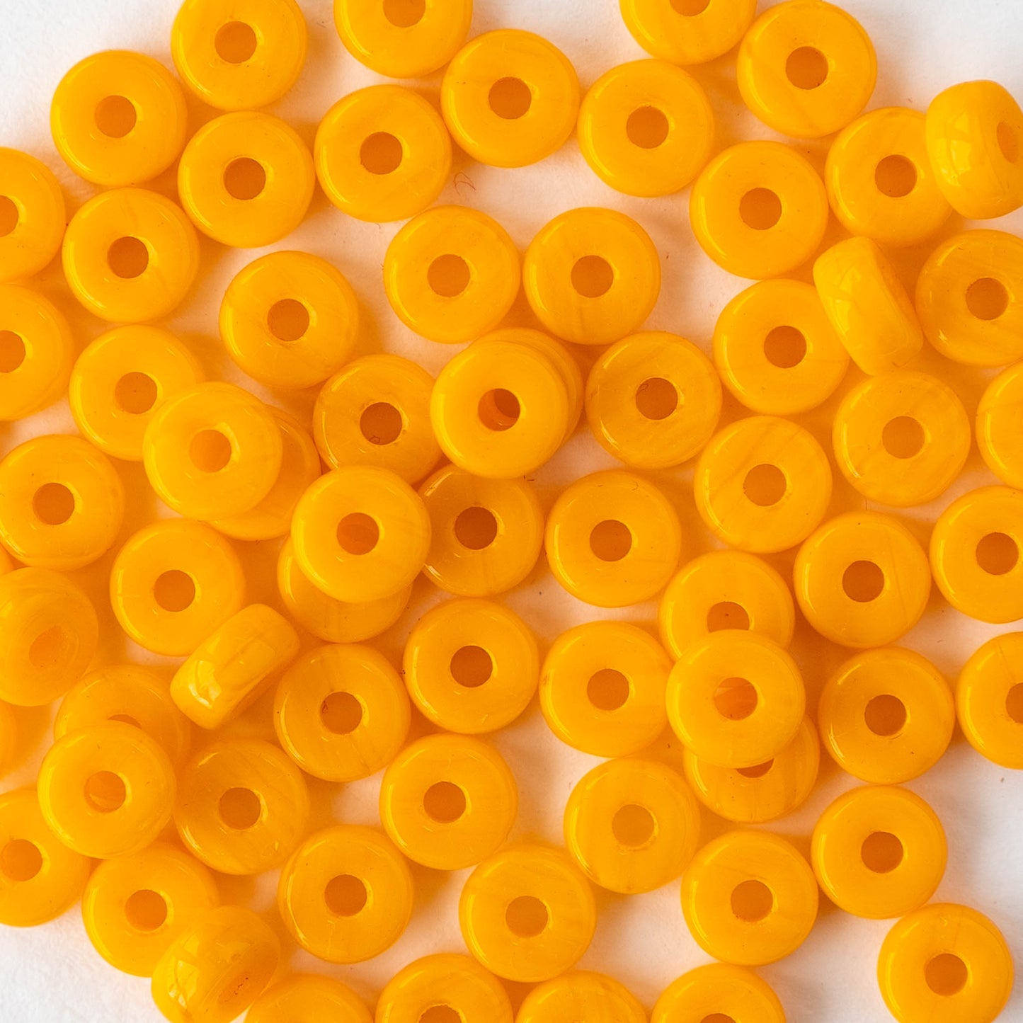 3x6mm Glass Heishi Beads - Opaque Light Orange - 35 or 70 beads