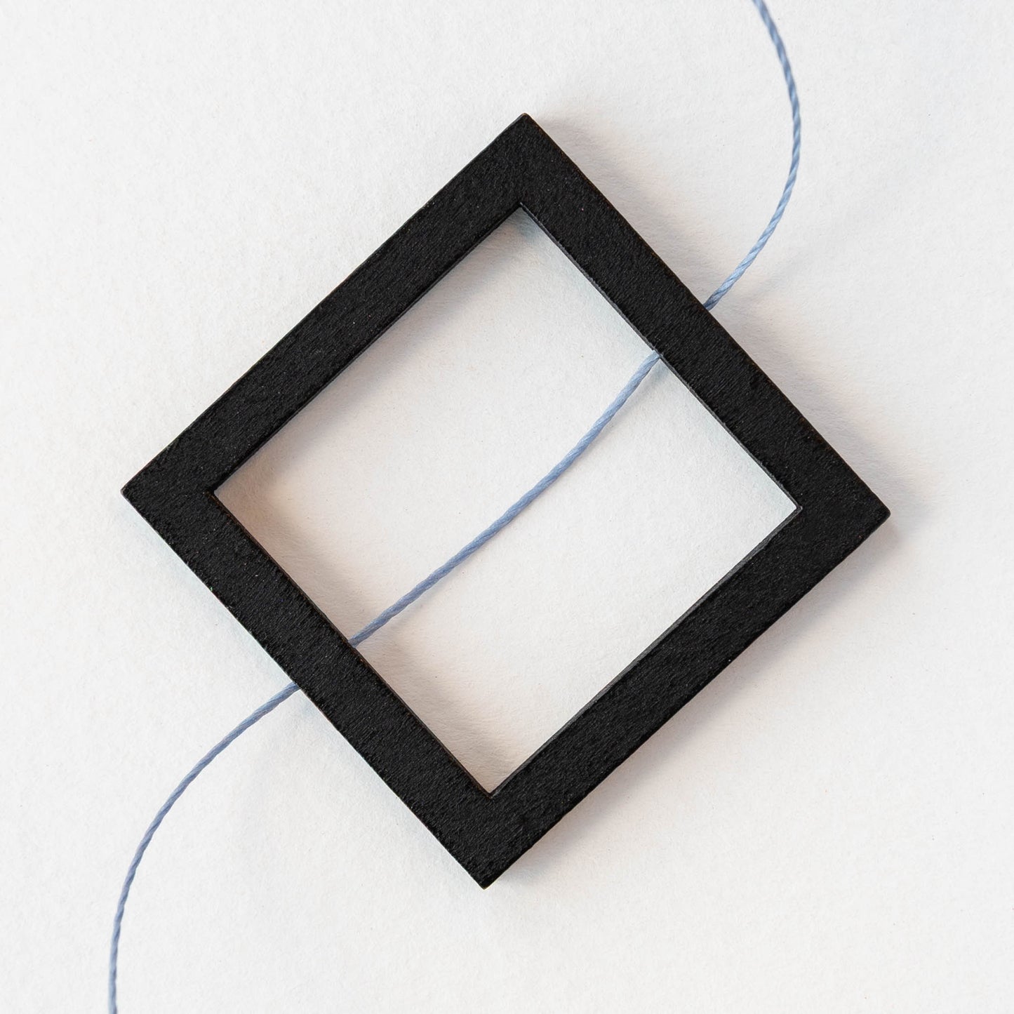 40mm Wooden Square Beads - Black - 4 squares