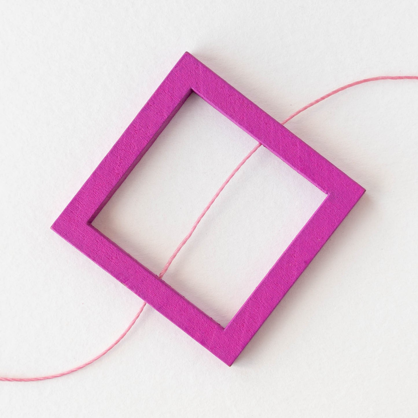 40mm Wooden Square Beads - Pink - 4 squares