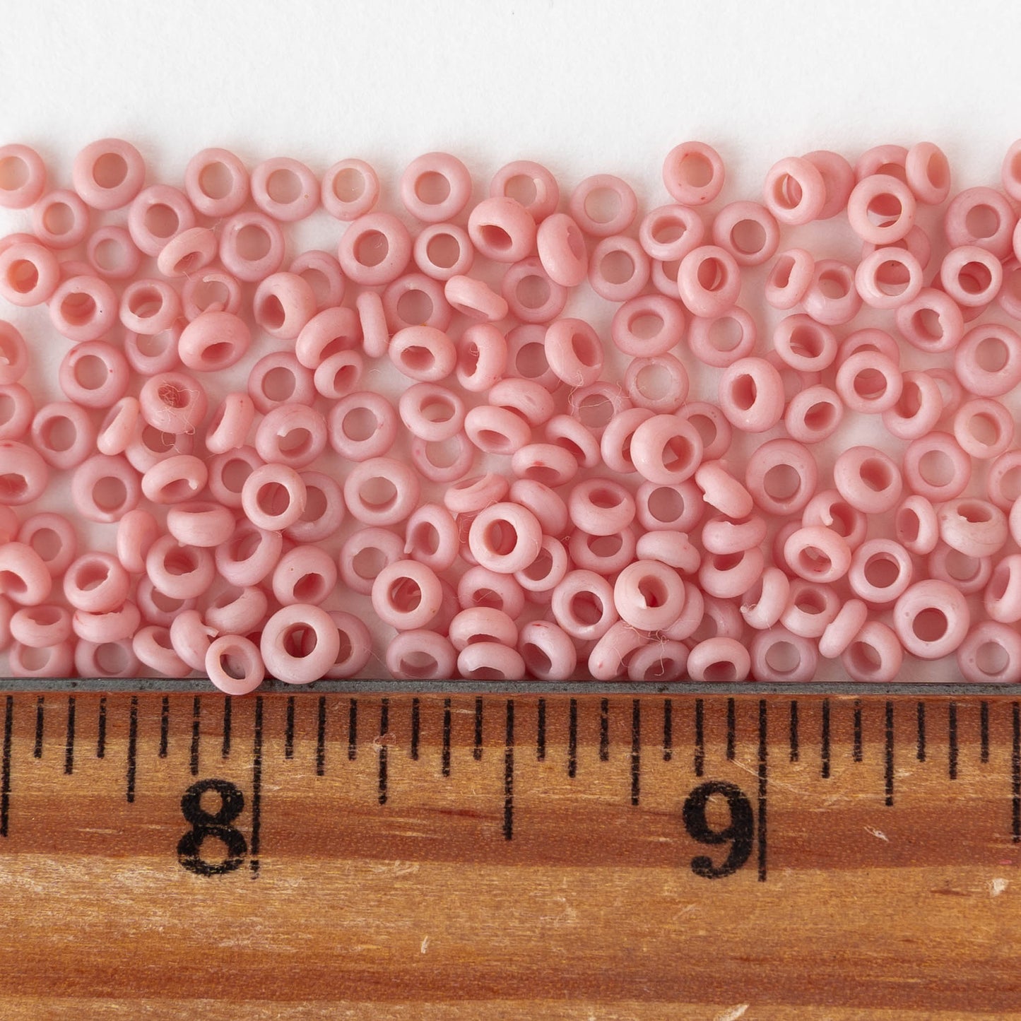Rustic Indonesian Glass Abon Beads - Opaque Pink - Whole or Half Strand