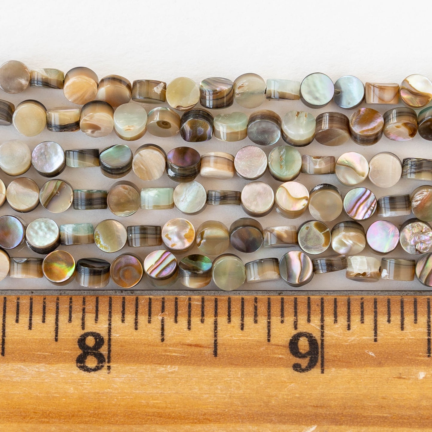 4mm Abalone Coin Beads - Half or Whole Strand