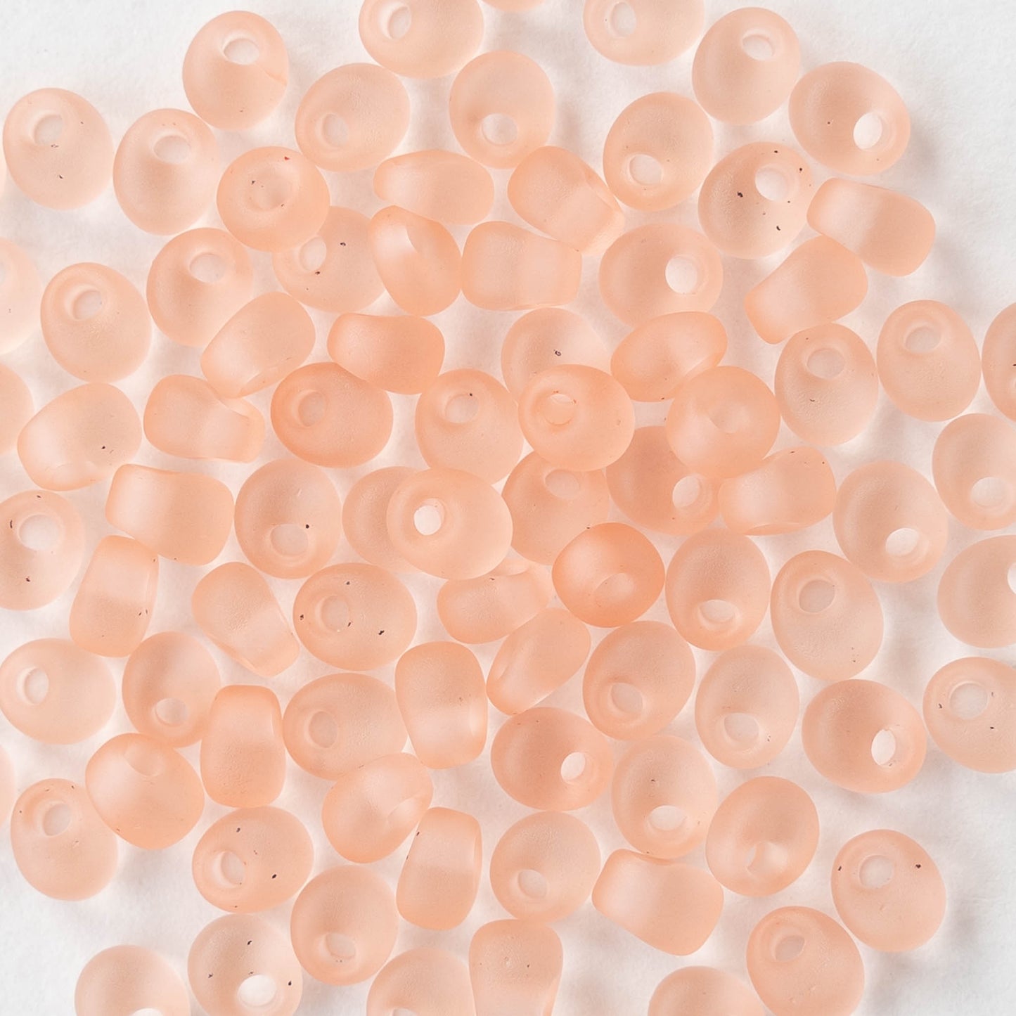 4mm Glass Magatama Teardrops - Peach Matte - 24 grams