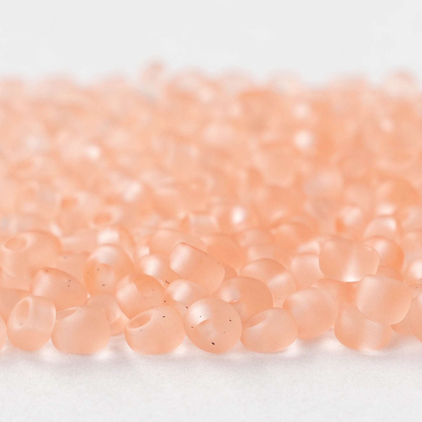 4mm Glass Magatama Teardrops - Peach Matte - 24 grams