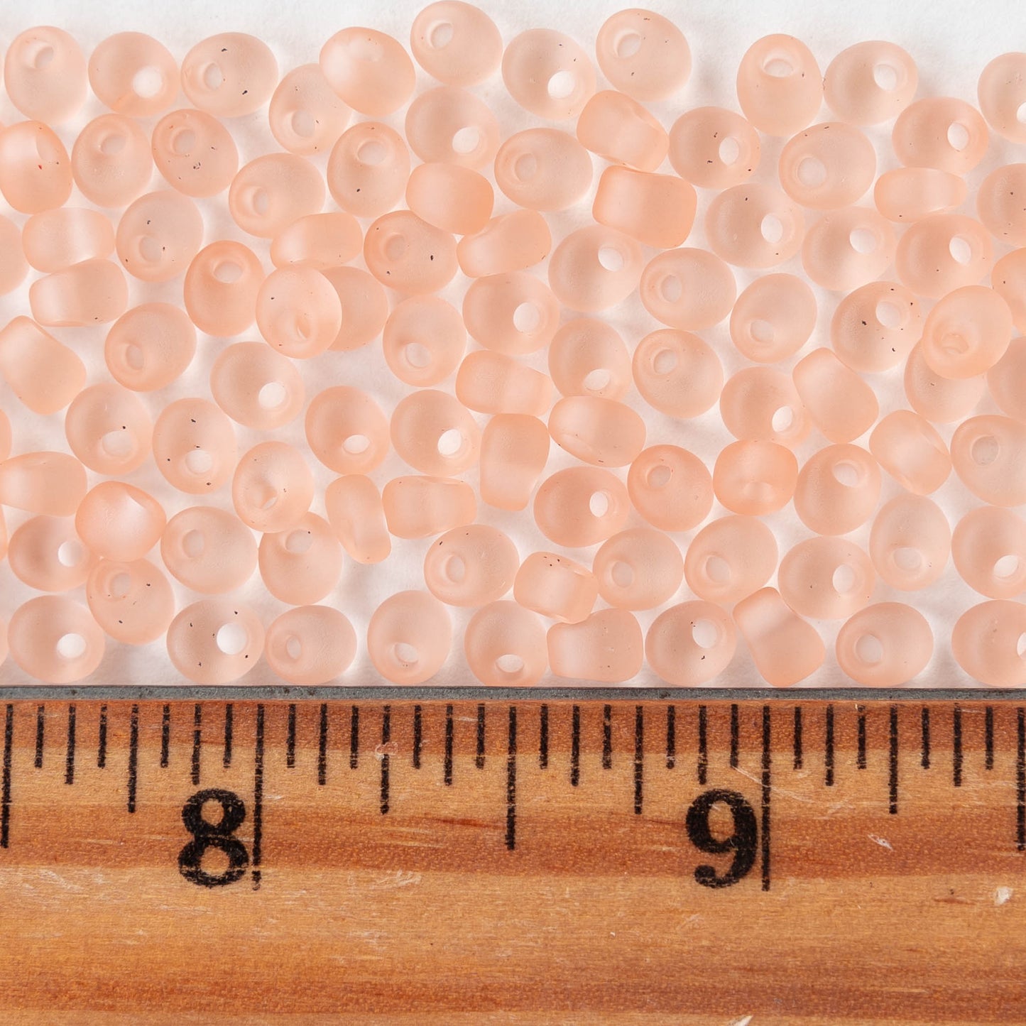 4mm Glass Magatama Teardrops - Peach Matte - 24 grams