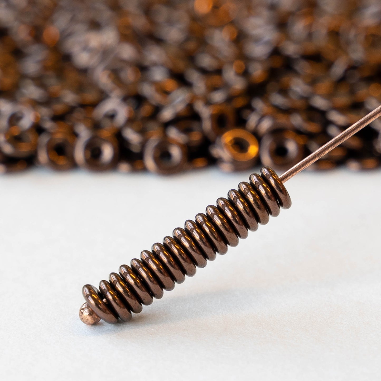 4mm Glass O-Ring Beads - Jet Bronze - 5 grams ~150 rings