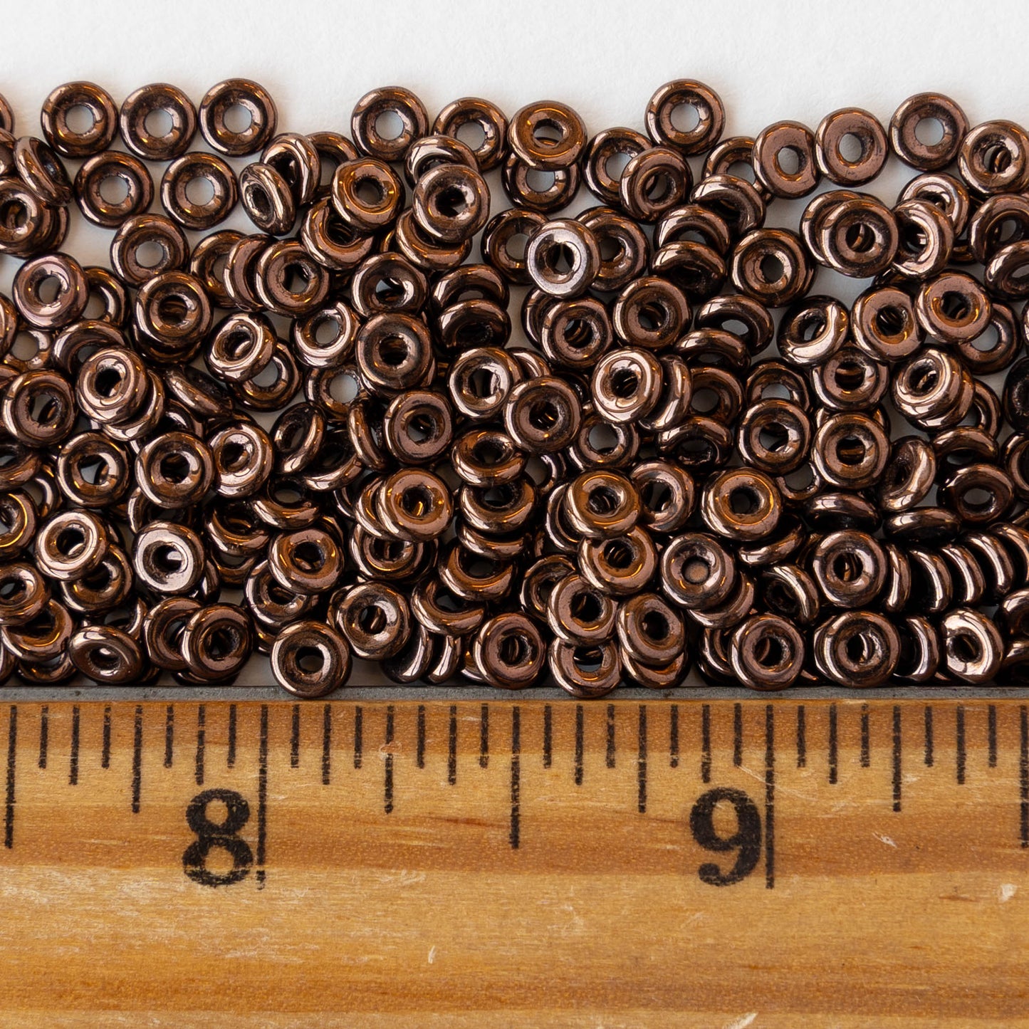 4mm Glass O-Ring Beads - Jet Bronze - 5 grams ~150 rings