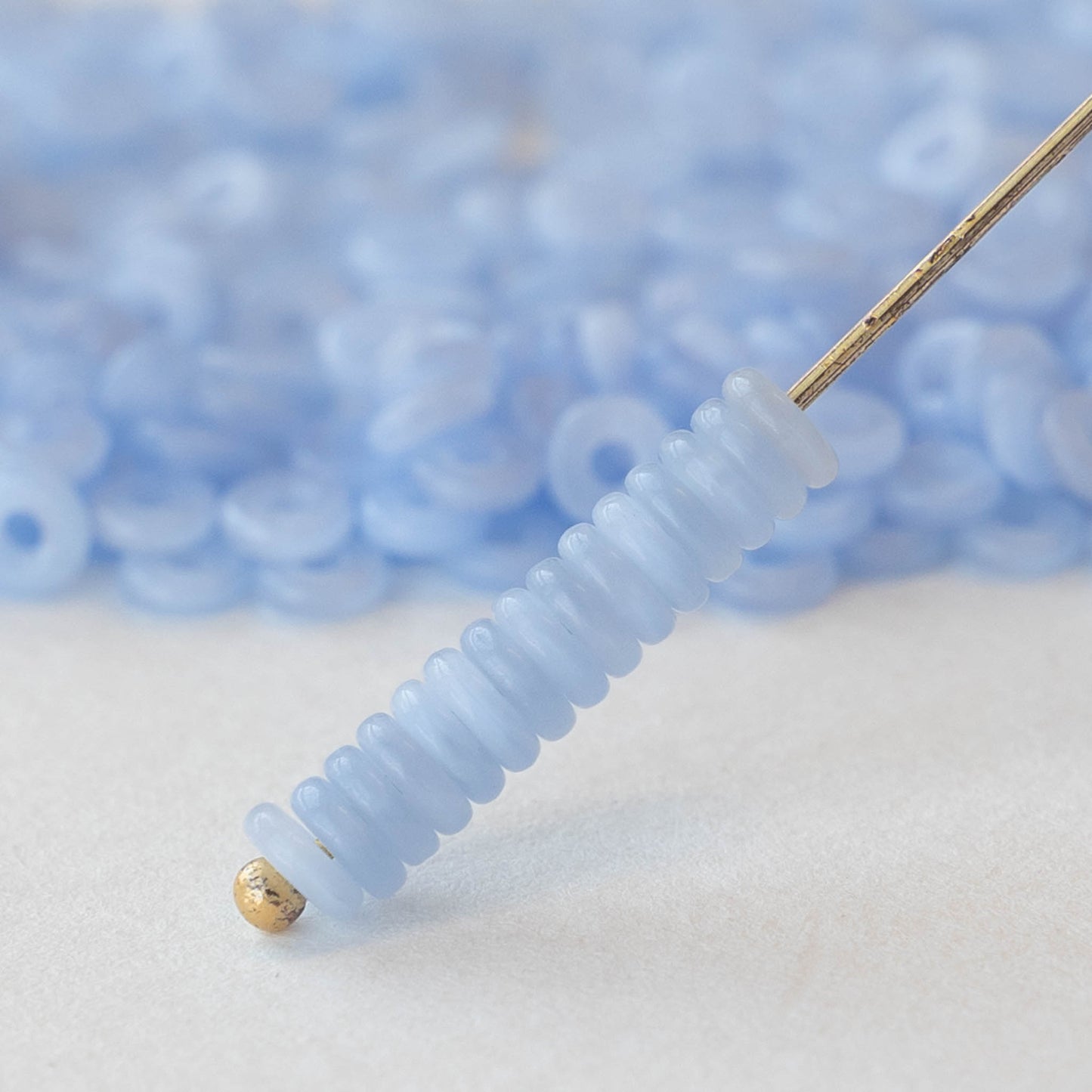 4mm O-Ring Beads - Light Blue - 10 grams