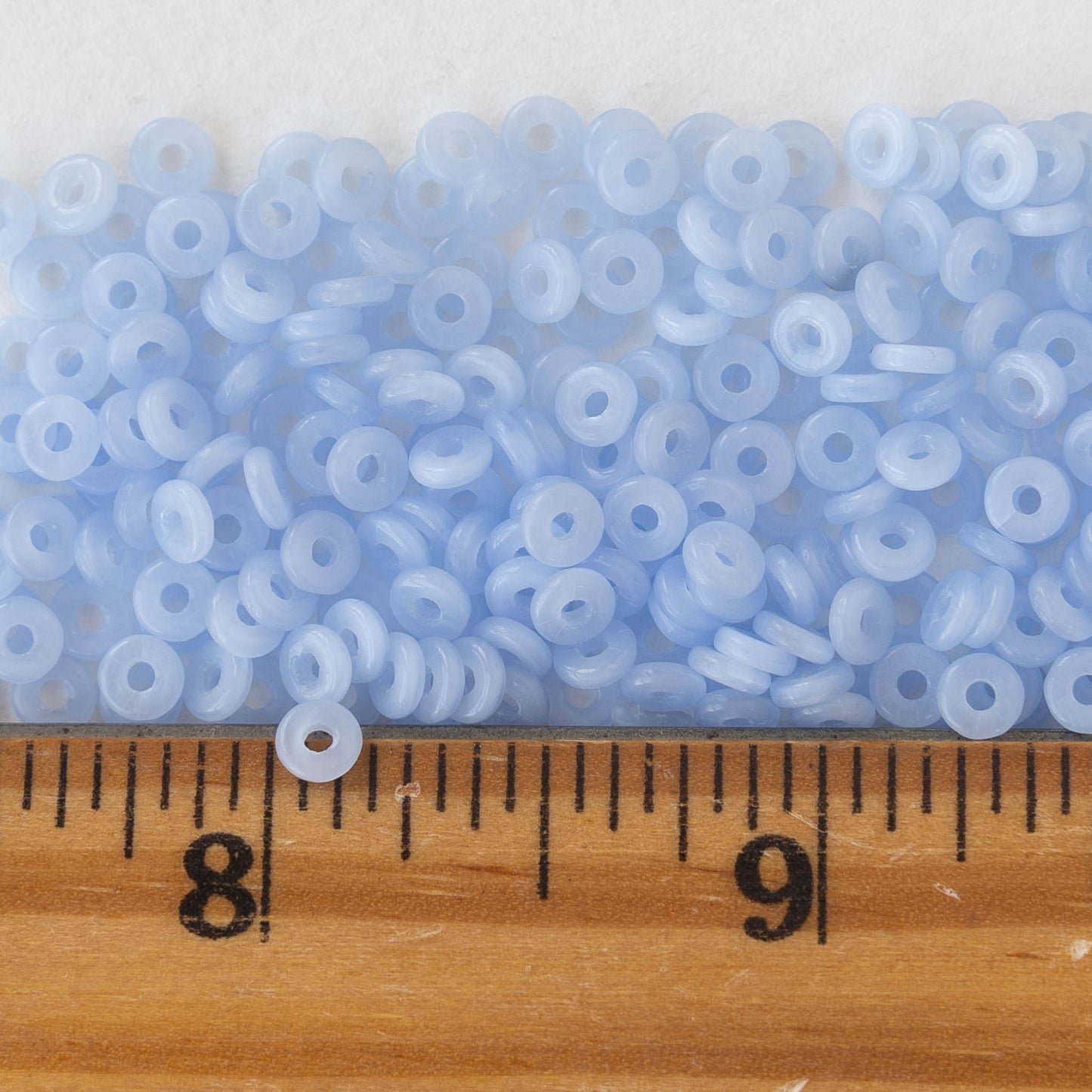 4mm O-Ring Beads - Light Blue - 10 grams
