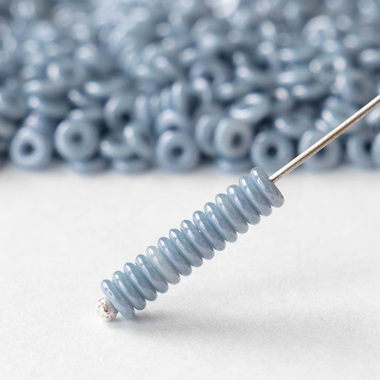 4mm Glass O-Ring Beads - Light Blue Luster - 5 or 10 grams