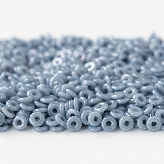 4mm Glass O-Ring Beads - Light Blue Luster - 5 or 10 grams