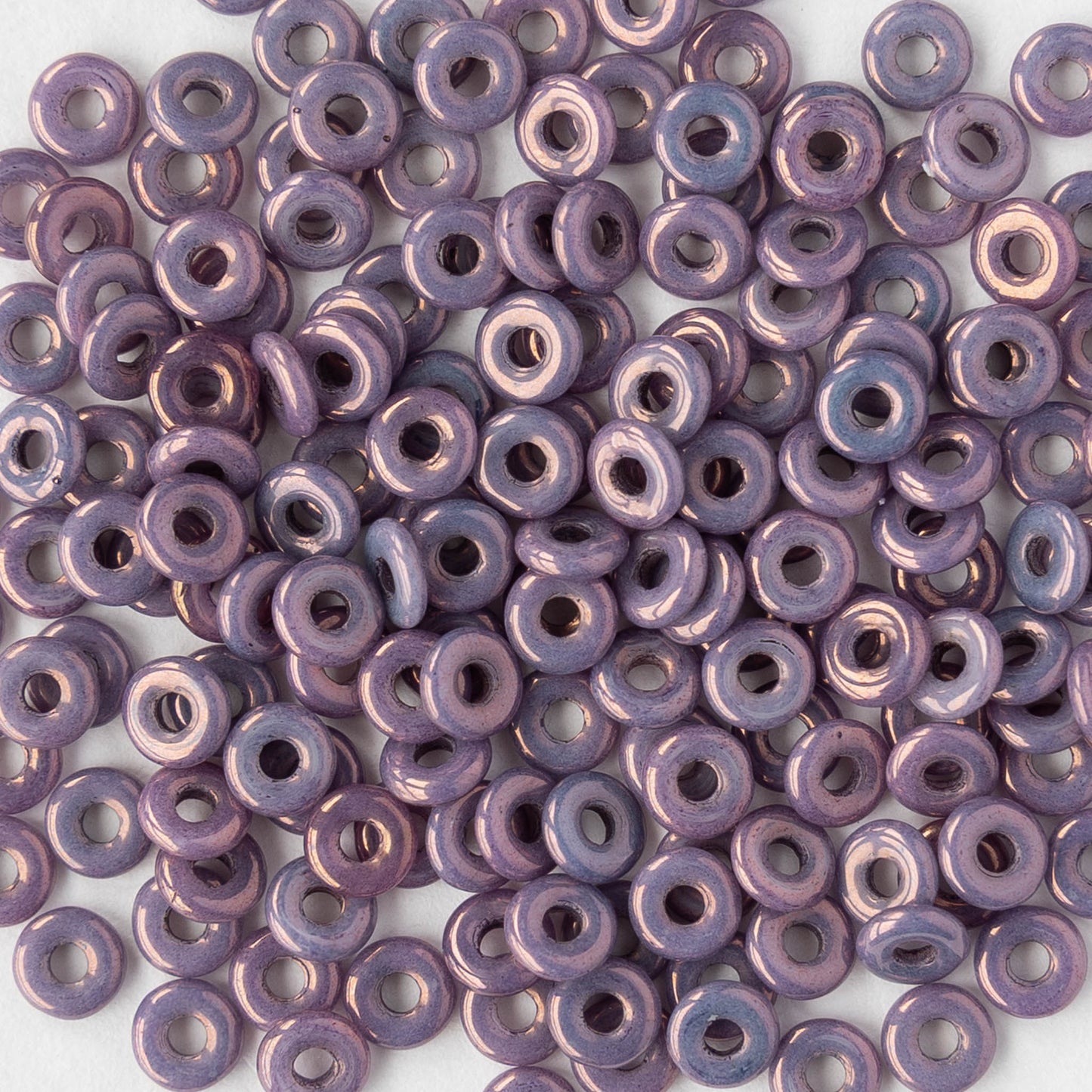 4mm Glass O-Ring Beads - Lila Vega Luster - 5 grams