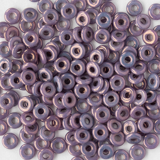 4mm Glass O-Ring Beads - Lila Vega Luster - 5 grams