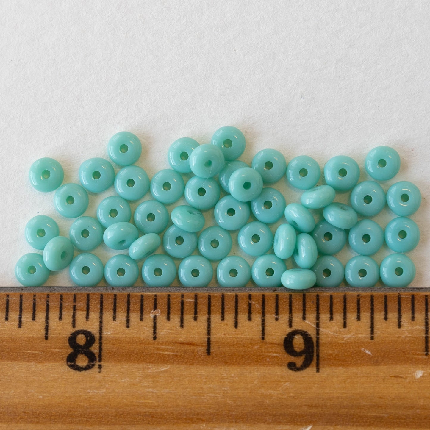 Load image into Gallery viewer, 4mm Rondelle Beads - Blue Turquoise - 100 Beads
