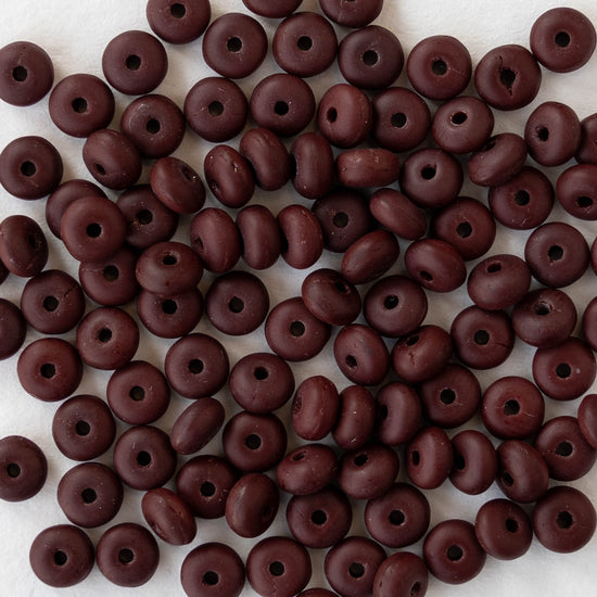 4mm Rondelle Beads - Chocolate Brown - 100 Beads