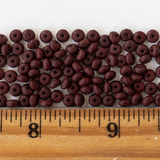 4mm Rondelle Beads - Chocolate Brown - 100 Beads