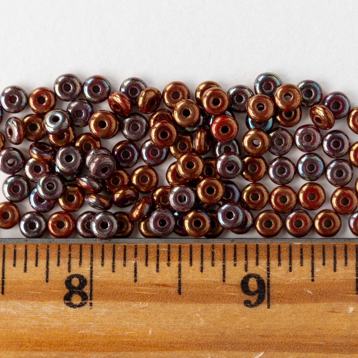 4mm Rondelle Beads - Copper Iris - 100 Beads