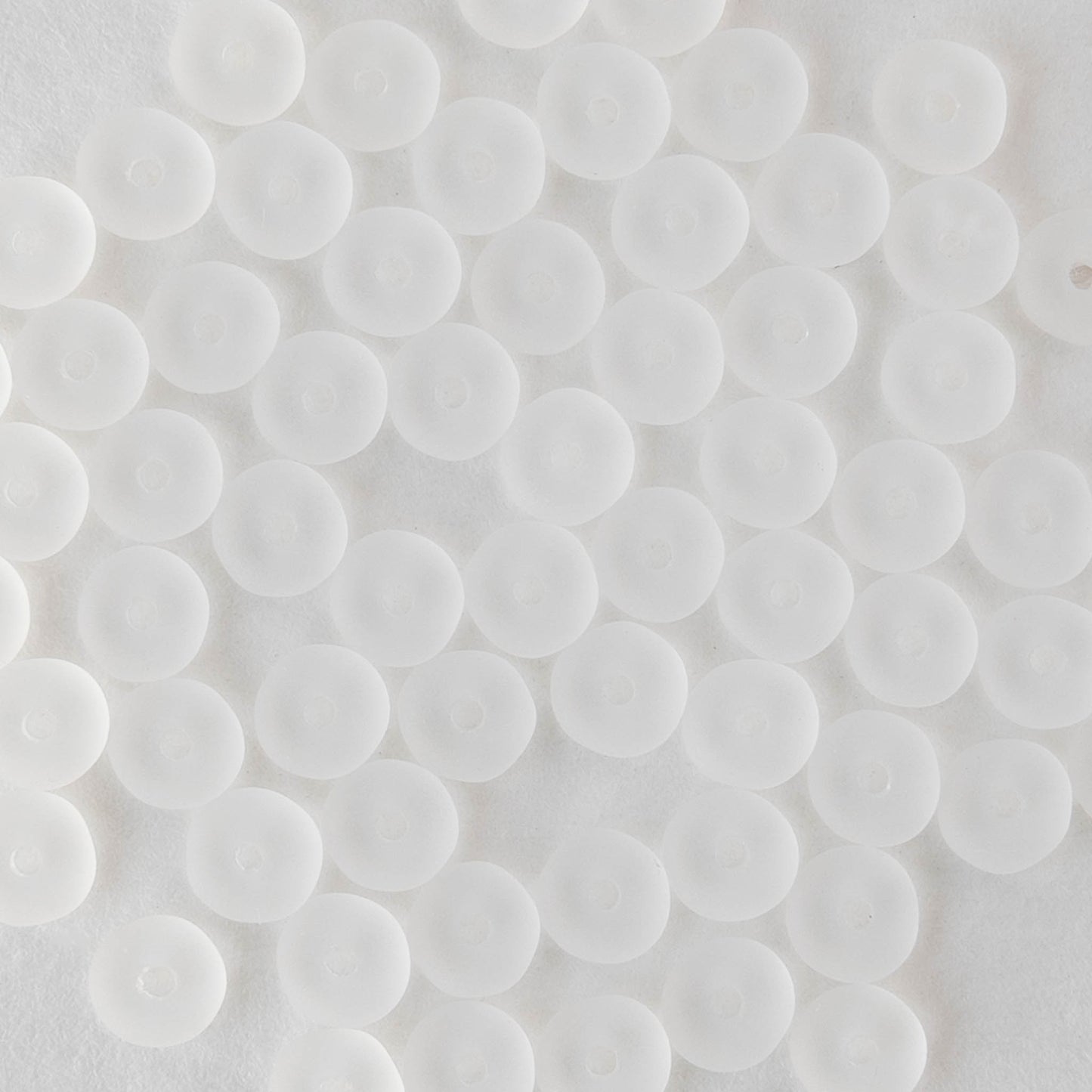 4mm Glass Rondelle Beads - Crystal Matte - 100 beads