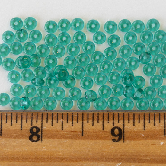 4mm Rondelle Beads - Emerald Green - 100 Beads