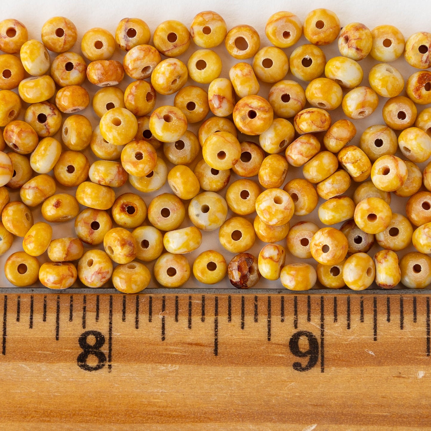 4mm Impression Jasper Round Beads - Yellow - 50 Beads