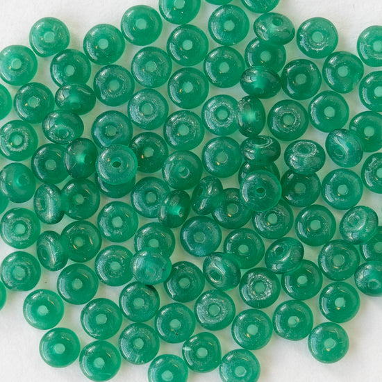 4mm Rondelle Beads - Jade Opaline - 100 beads