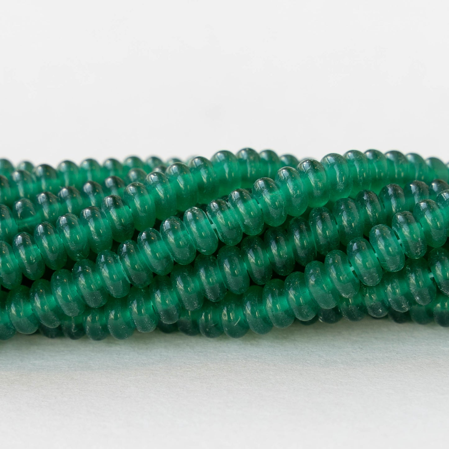 4mm Rondelle Beads - Jade Opaline - 100 beads